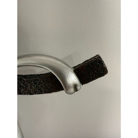 Faux Metal Wall Cross 13x9 Inch Christian Decor Brown Silver Farmhouse Style - Picture 11 of 13